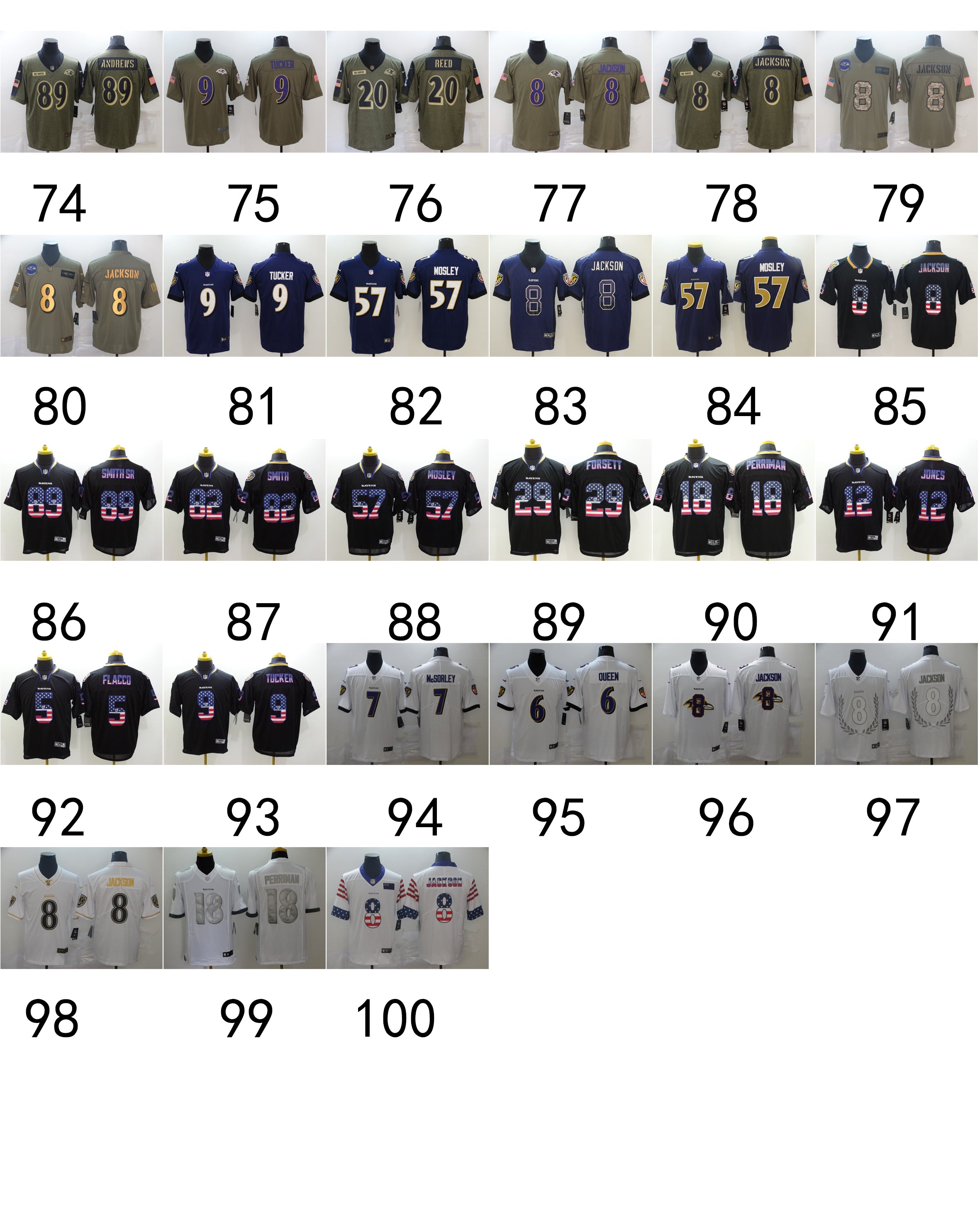 Size XXL--- Baltimore Raven Jersey Part 1