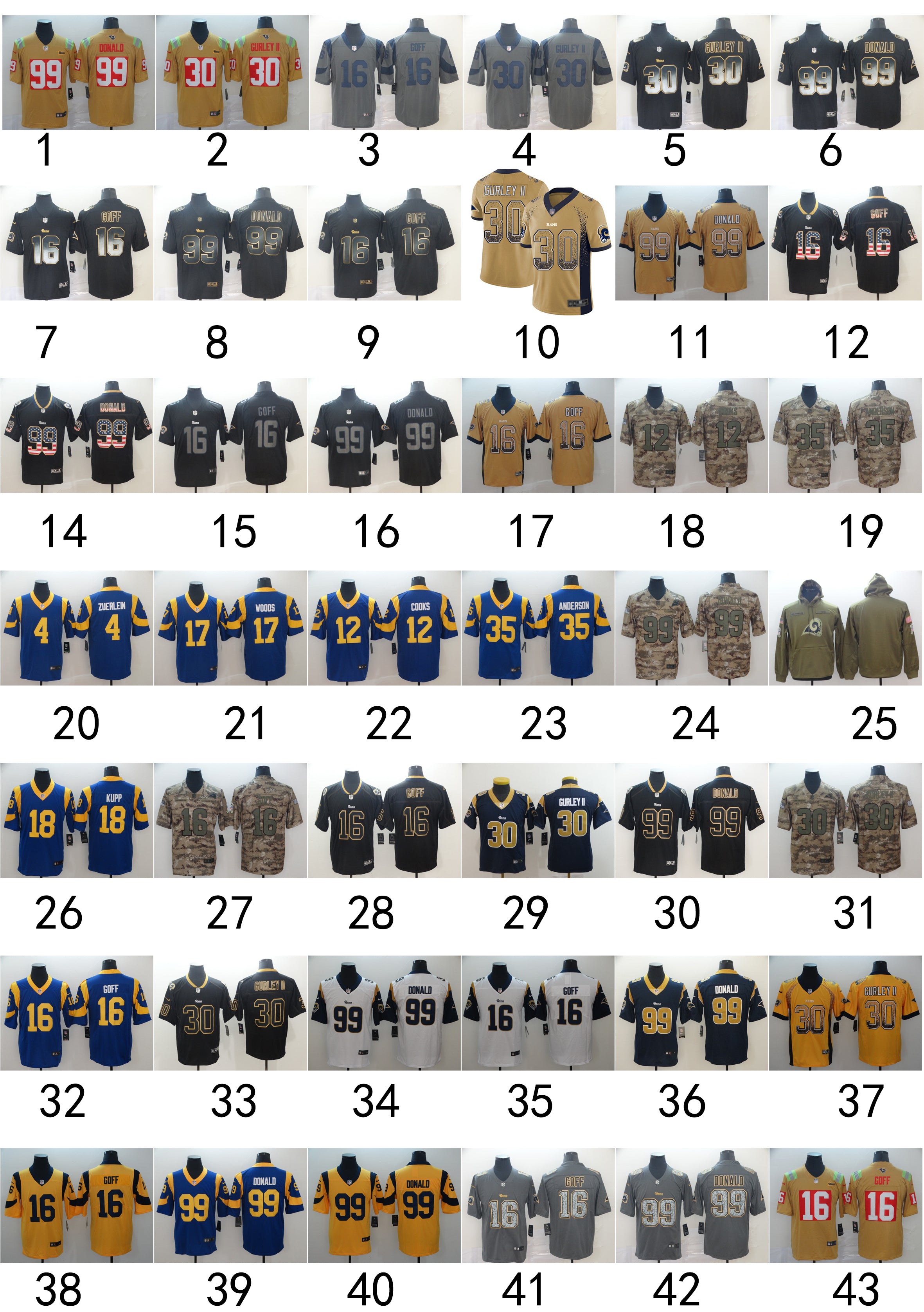 Size :S--M---Los Angeles Rams Jersey*** Part-2