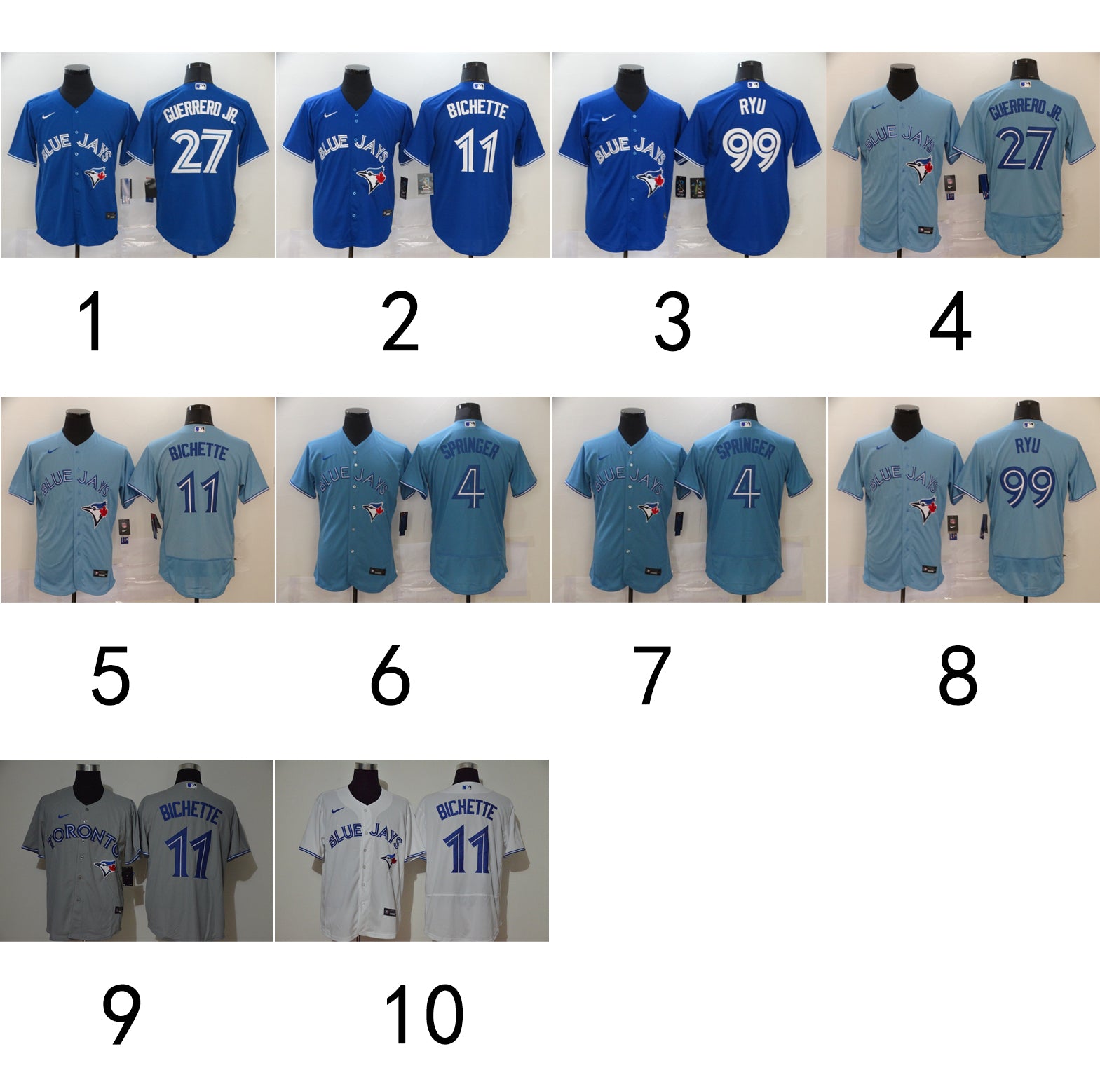 Size S--M--L--XL--XXL--3XL  MLB Toronto Blue Jays Jersey