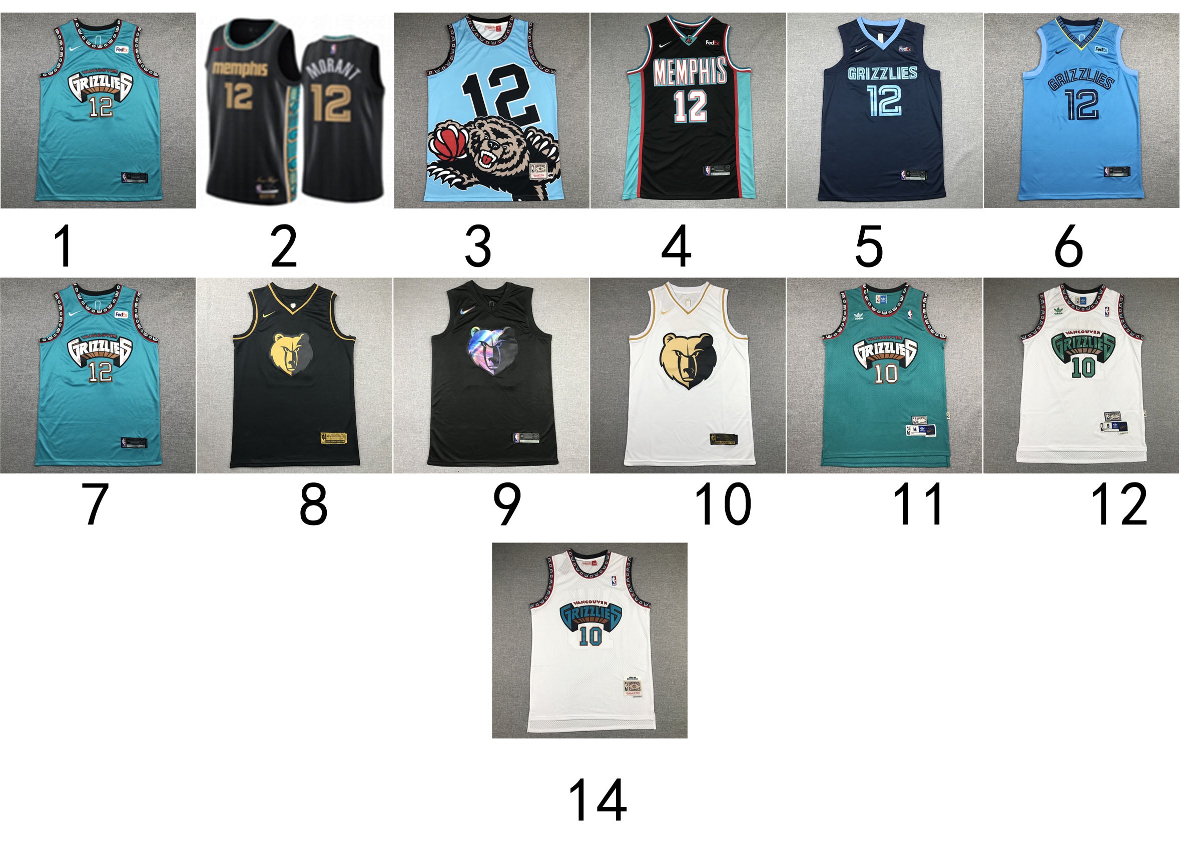 Size :S-M-L-XL--XXL -Memphis Grizzlies 04 Adams 12 Morant 22 Brne 12 Morant 13 Jackson memphis city grizzlie shirt jersey