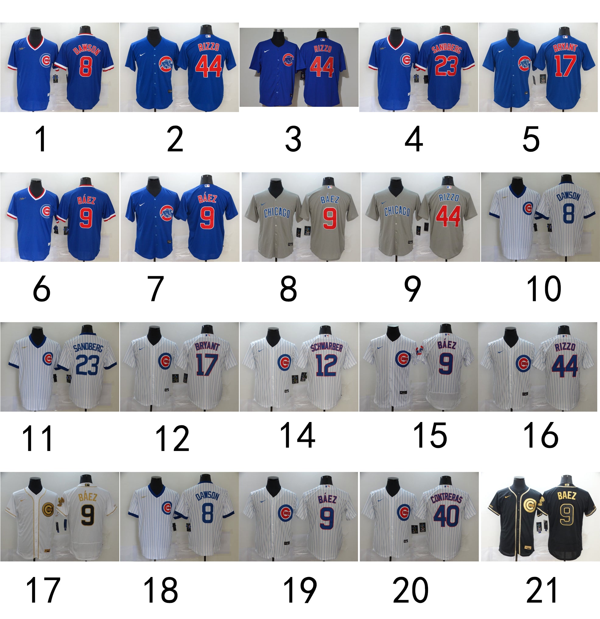 Size XL--XXL--3XL  MLB Chicago Cubs Jersey