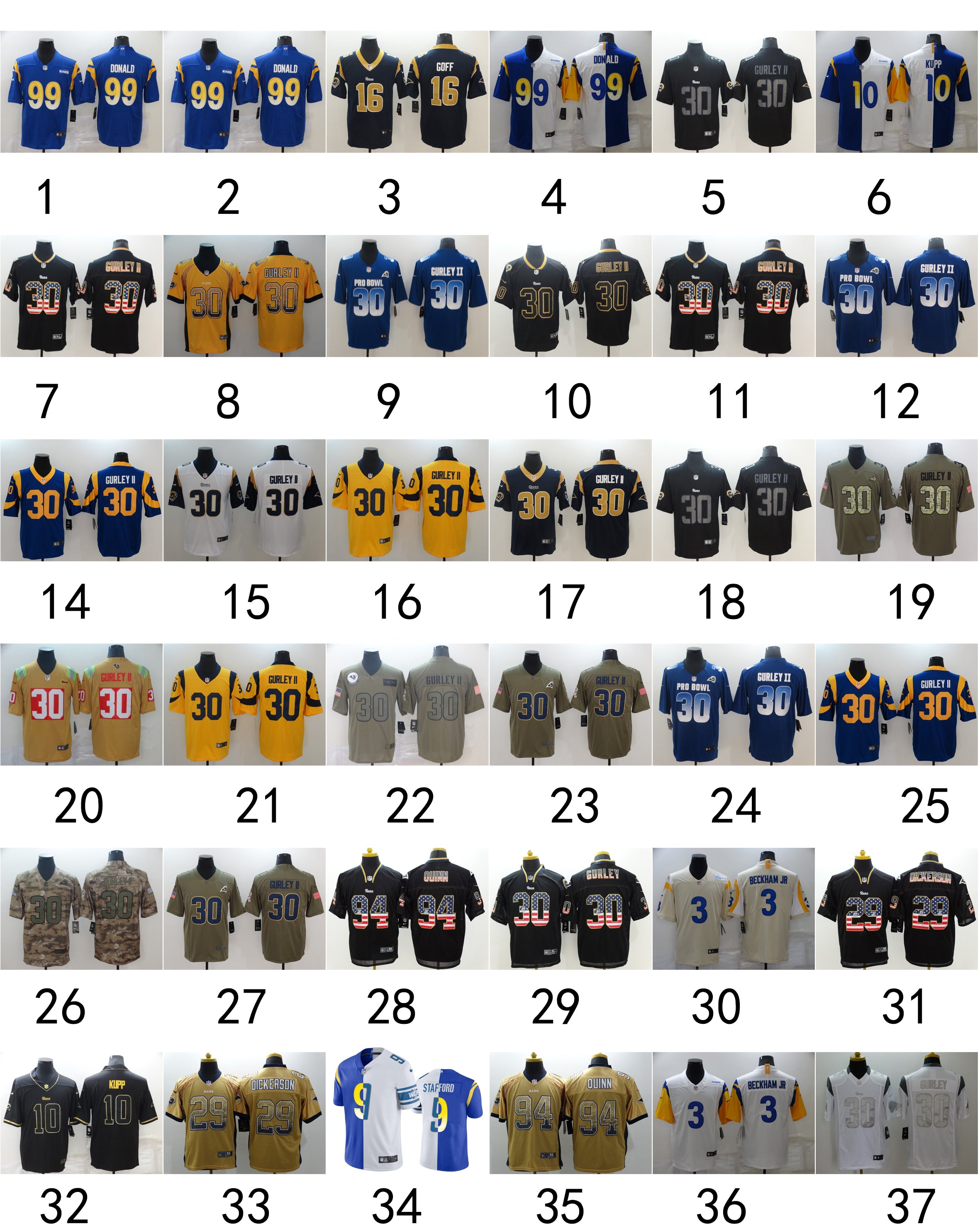 Size :XXL---Los Angeles Rams Jersey*** Part-1