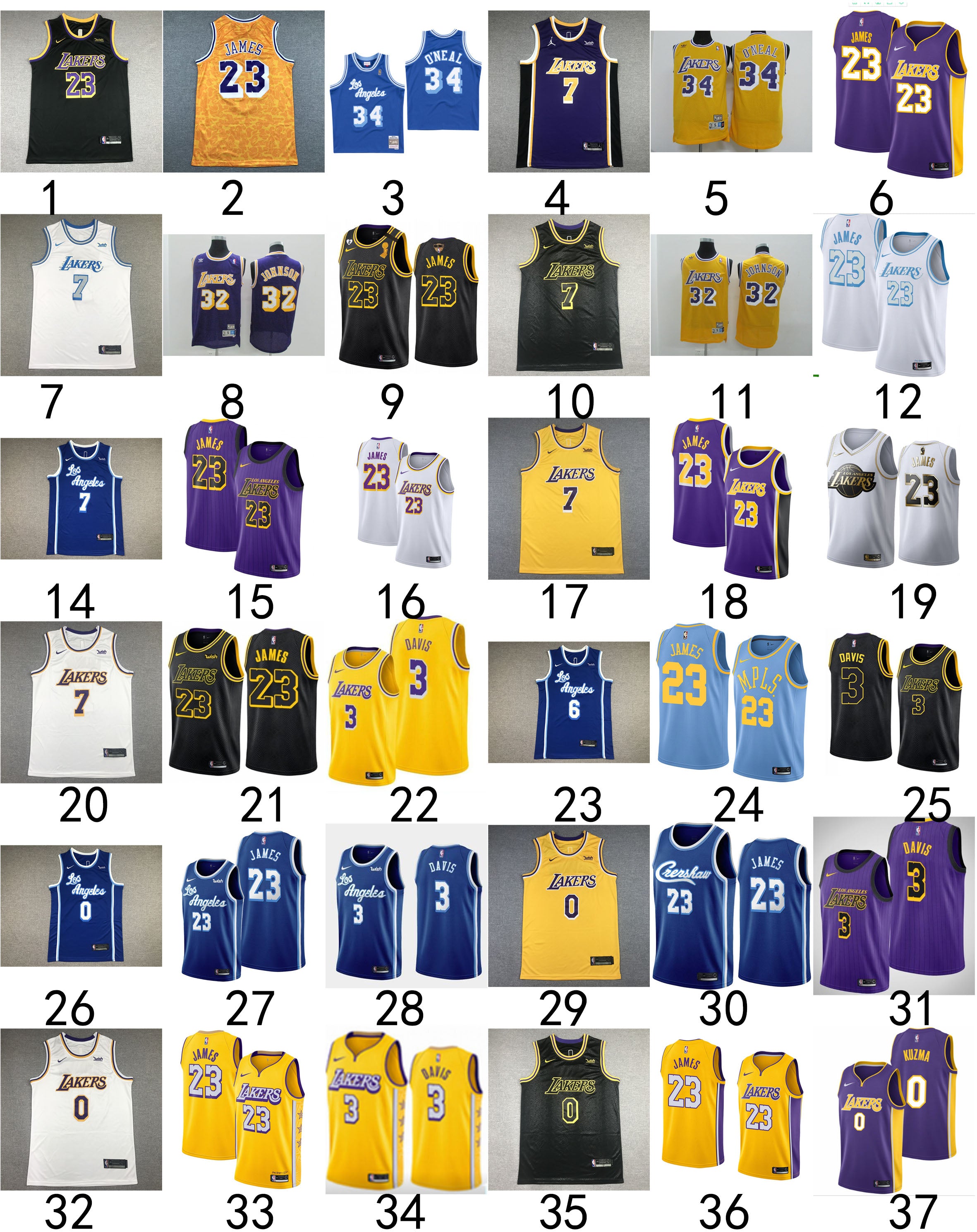 Size :XXL Lakers KB logo 2021 Mens basketball player 23 james lakers jersey 32 Johnson 15 Reaves 0 Westbrook 03 Davis