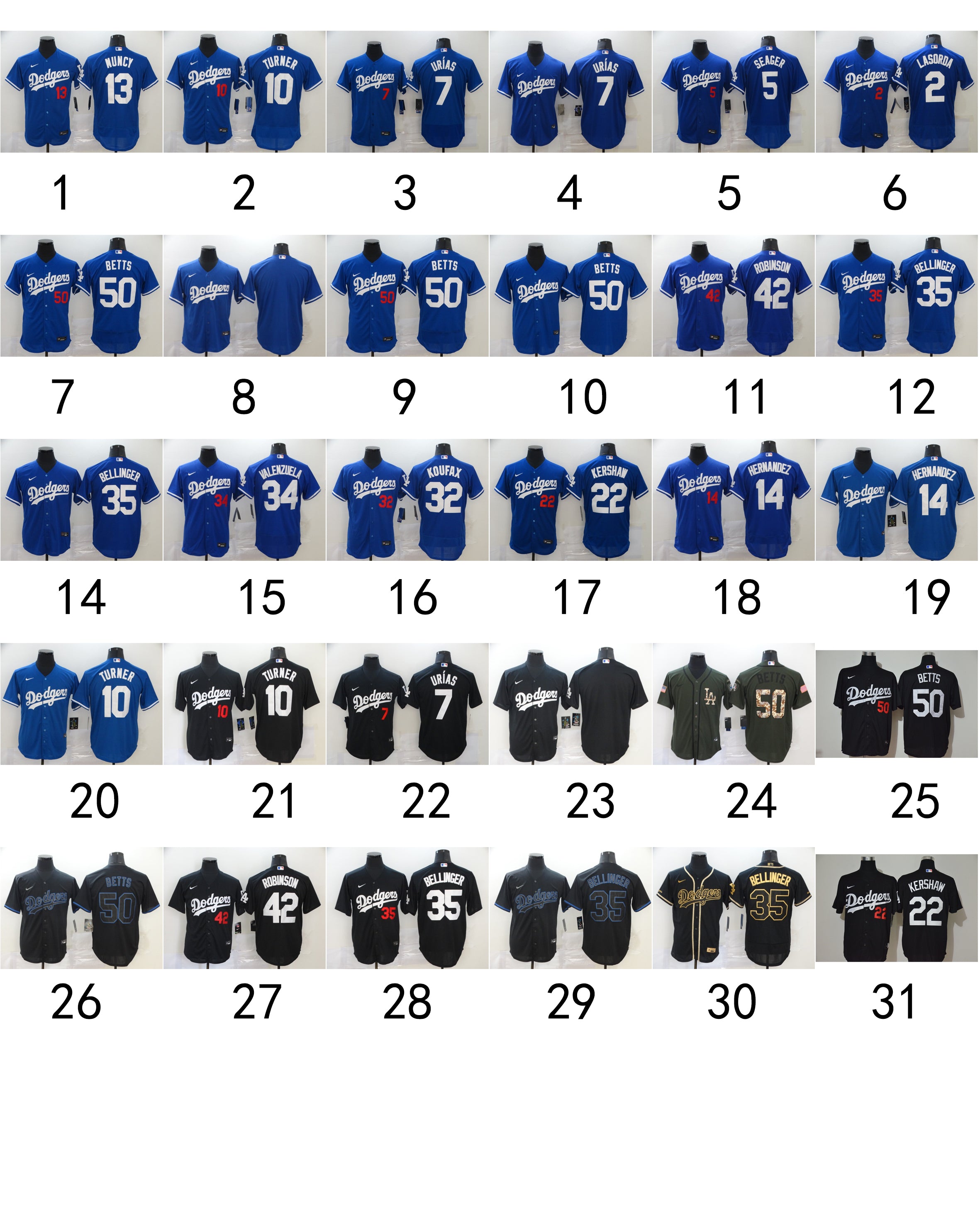 Size XL--XXL--3XL -MLB Los Angeles Dodgers Jersey Part 1