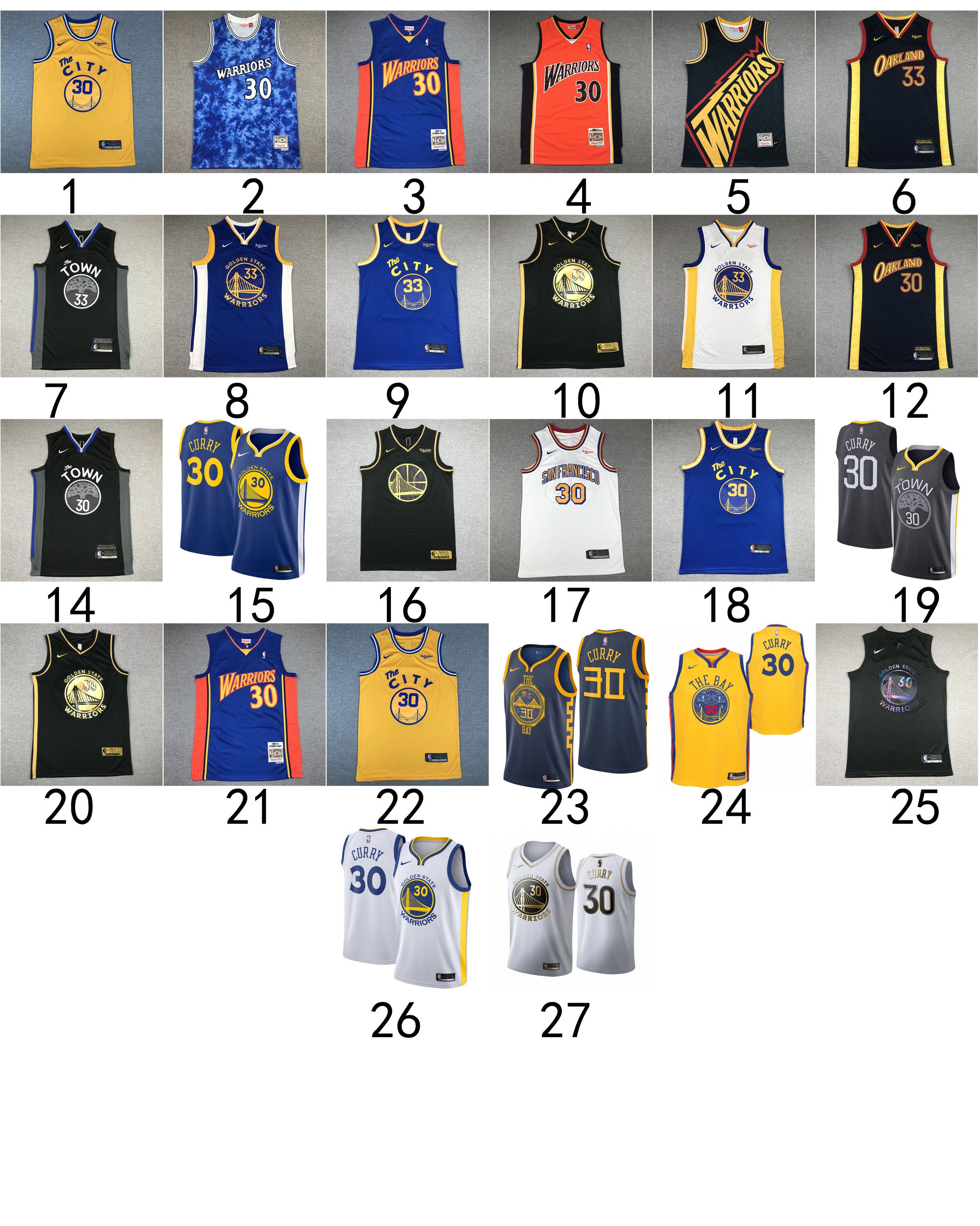 Size :M---Golden State Warriors basketball All NBA Player GS 30 Stephen curry 11 Thompson jersey