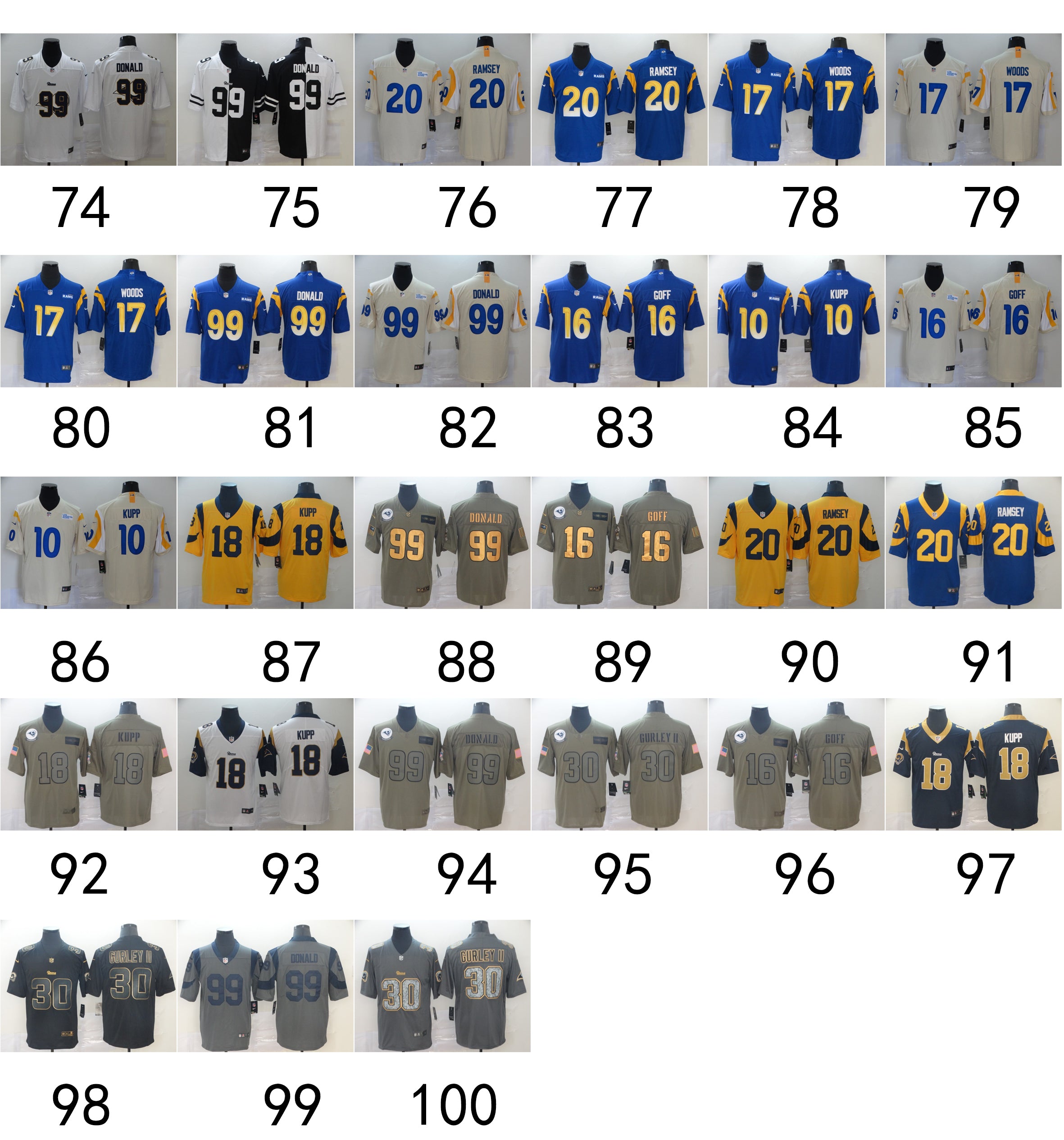 Size :XL---Los Angeles Rams Jersey*** Part-1