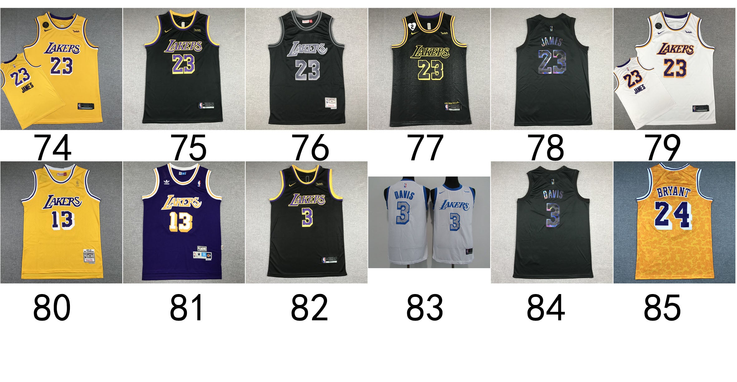 Size :XXL Lakers KB logo 2021 Mens basketball player 23 james lakers jersey 32 Johnson 15 Reaves 0 Westbrook 03 Davis