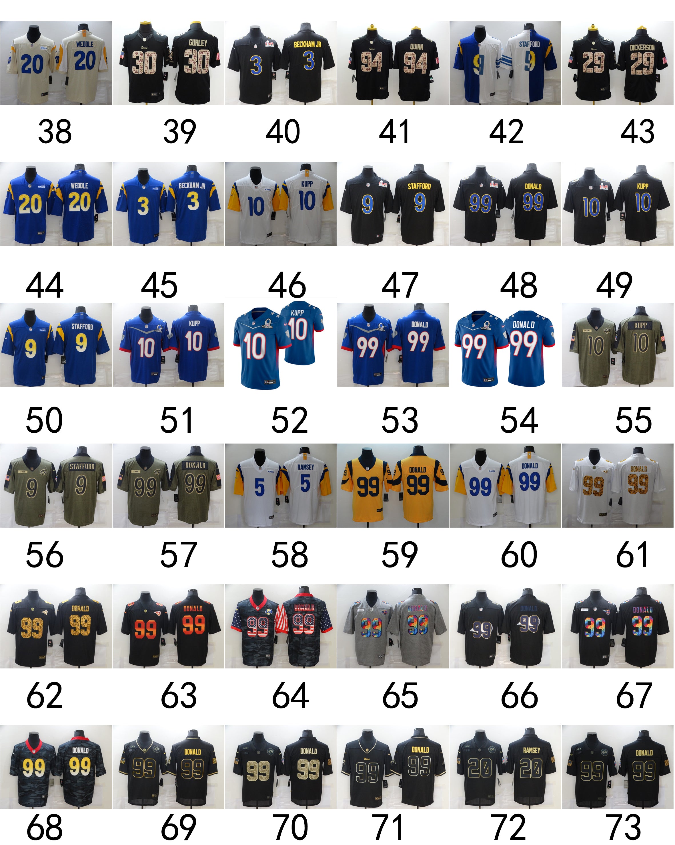 Size :L---Los Angeles Rams Jersey*** Part-1