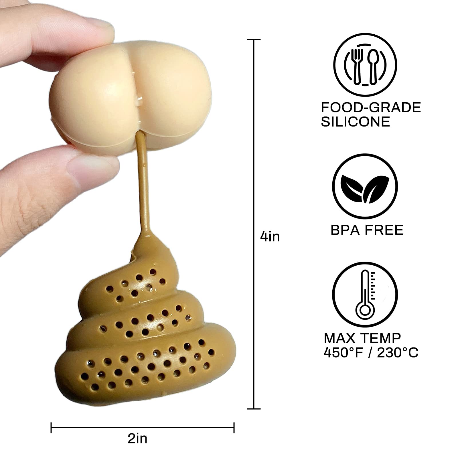 XP-032 funny holiday tea strainer gift  loose tea silicone teapot gift  tea lover gift gift for relatives and friends  poop tea