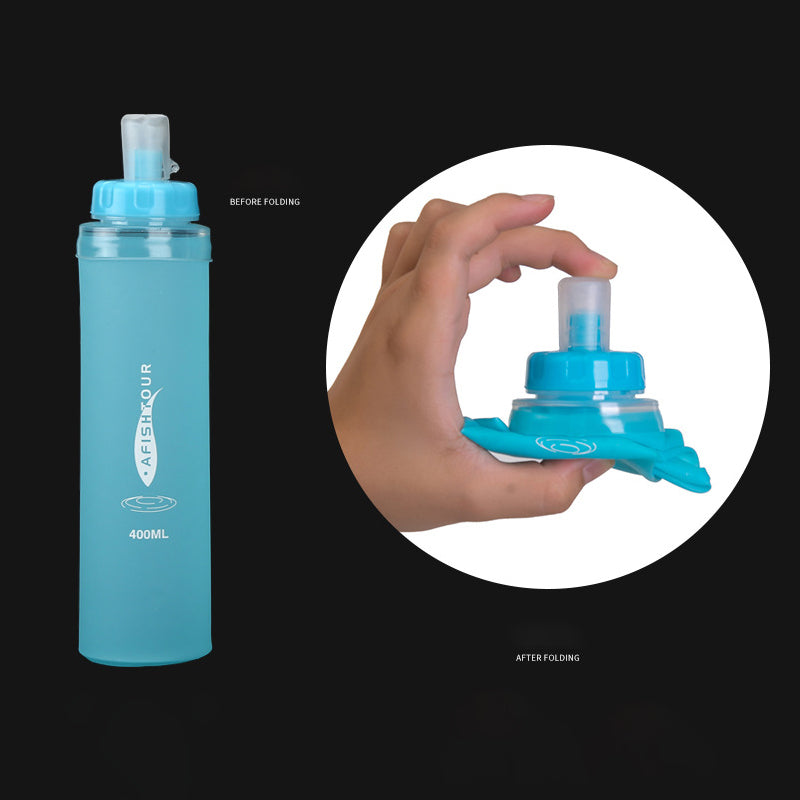 XP-019 BPA Free TPU Soft Folding Water Bottles Collapsible Flask for Hydration Pack