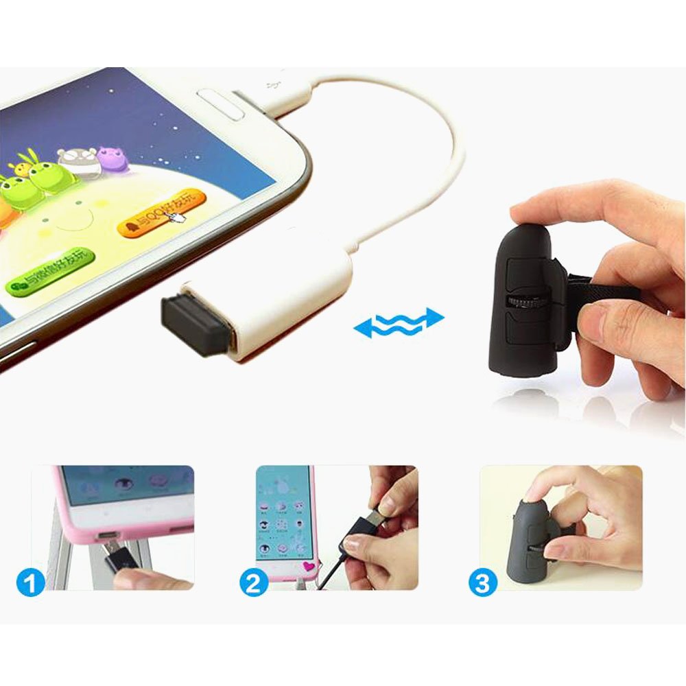 XP-016 High Speed Mini 2.4GHz USB Wireless Lazy Finger Rings Optical Mouse for PC Laptop Desktop