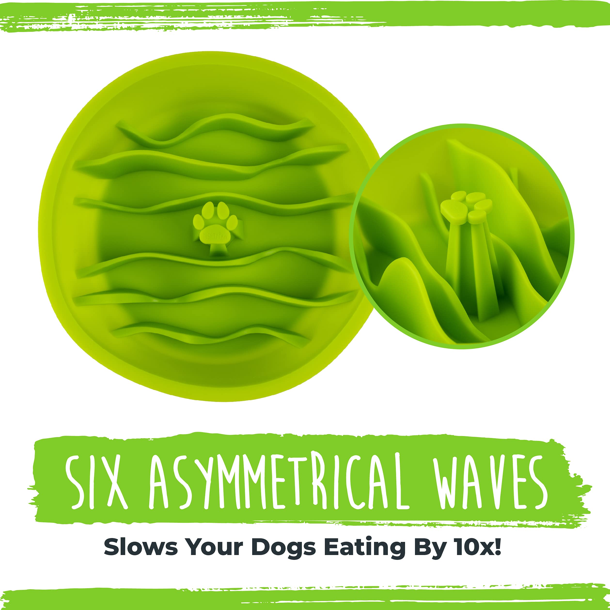 Interactive Puzzle Maze Feeder for Fast Eaters. Prevents Gulping and Vomiting. Holds 3 Cups of Food Pets. Dishwasher-Safe BPA-Free Silicone