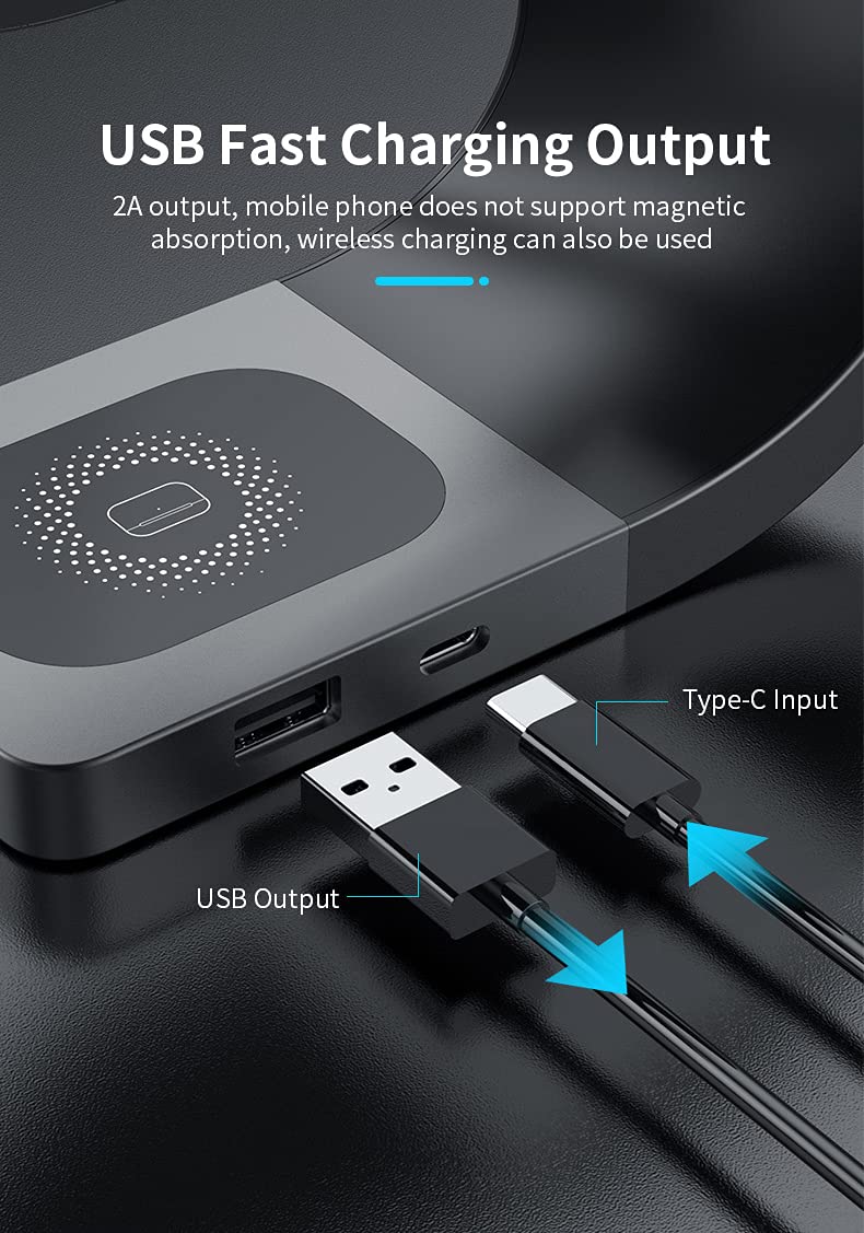 XP-018 Wireless Charger, 4  in 1 Fast Wireless Charging,Magnetic connectivity,15W Quick Charge,Security Protection,for AirPods Pro,Apple iWatch, SE/6/5/4/3/2/1