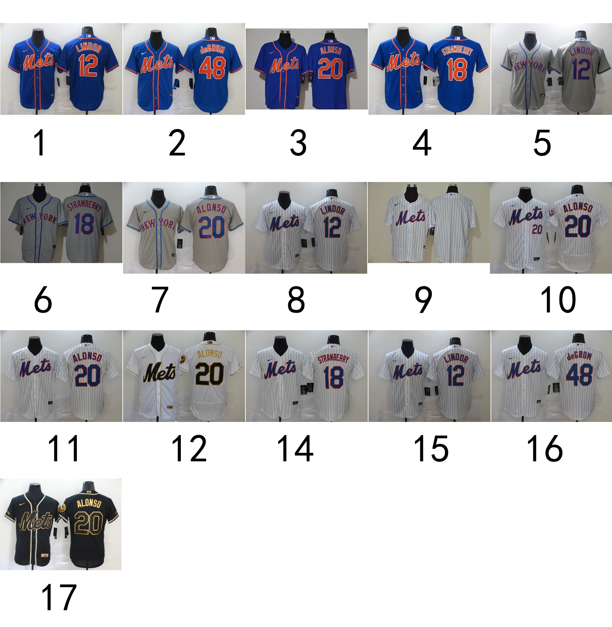 Size S--M--L--XL--XXL--3XL  MLB New York Mets Jersey