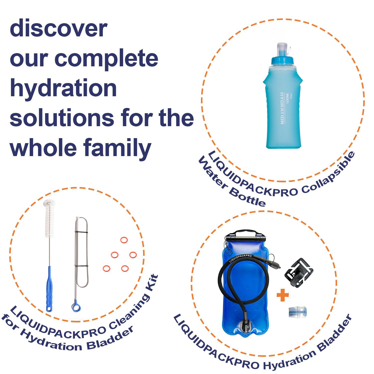 XP-019 BPA Free TPU Soft Folding Water Bottles Collapsible Flask for Hydration Pack