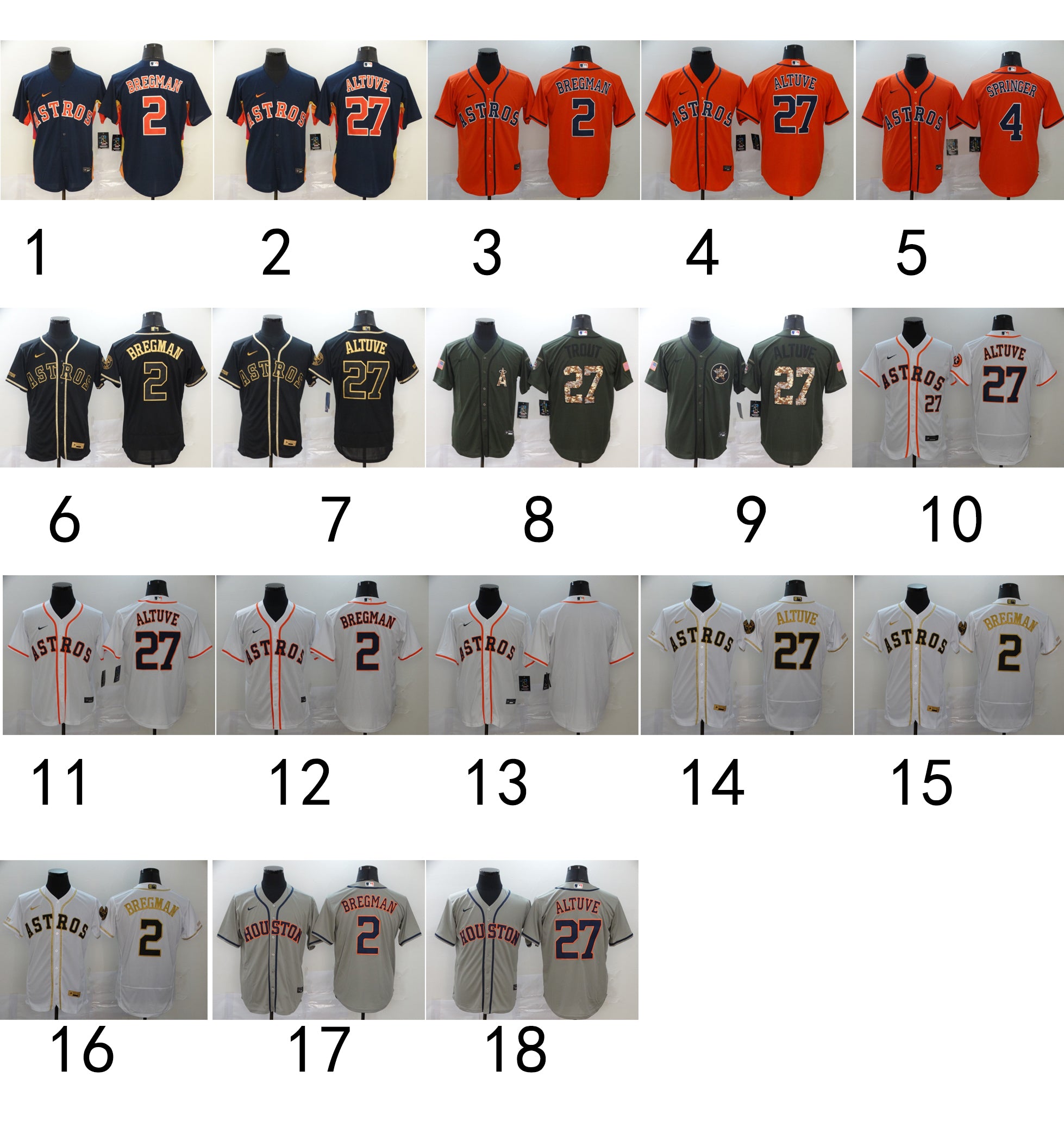 Size S--M--L--XL--XXL--3XL -MLB Houston Astros Jersey