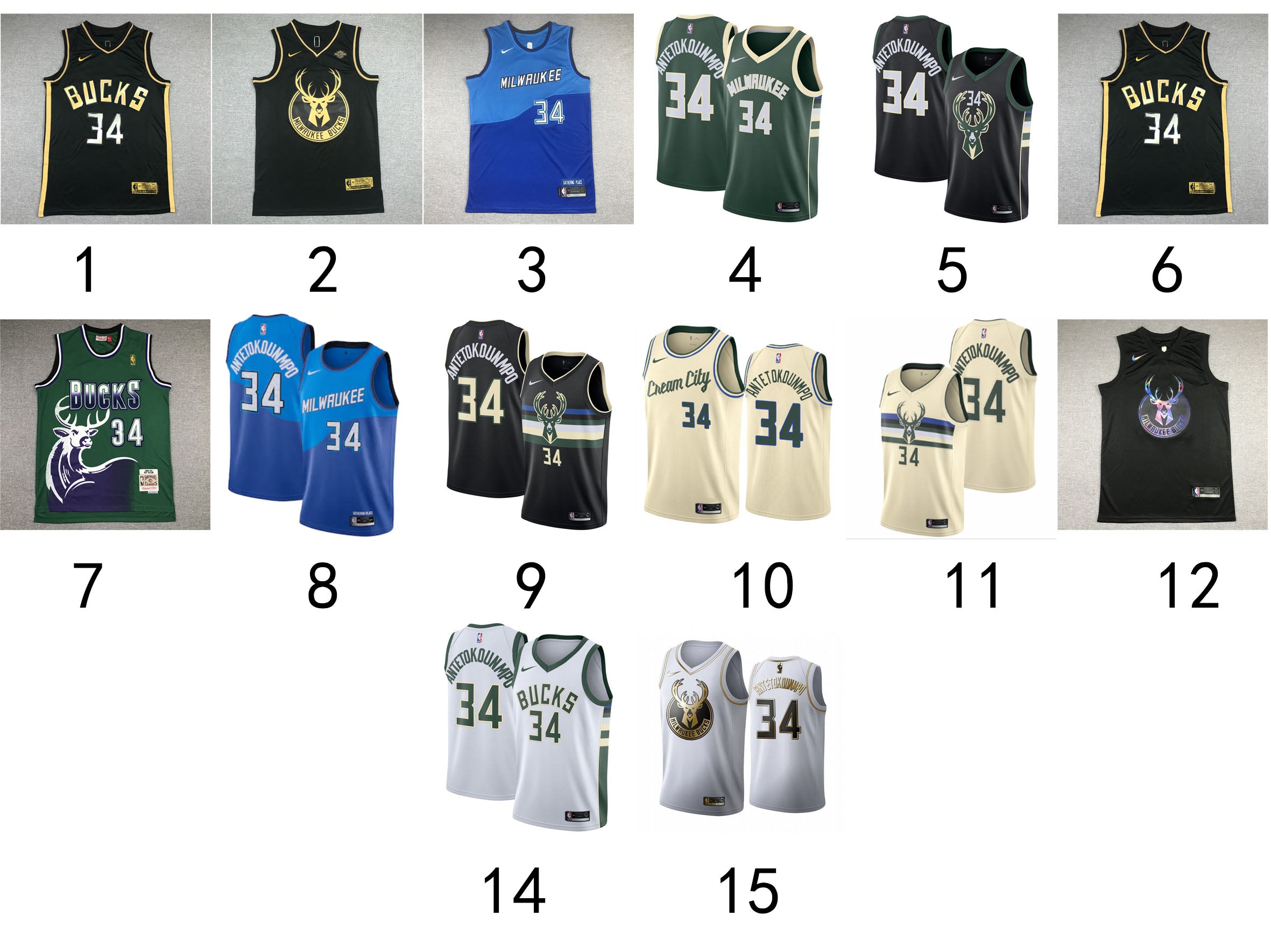 Size :S-M-L-XL--XXL --giannis antetokounmpo swingman milwaukee bucks player 34 jersey embroidery