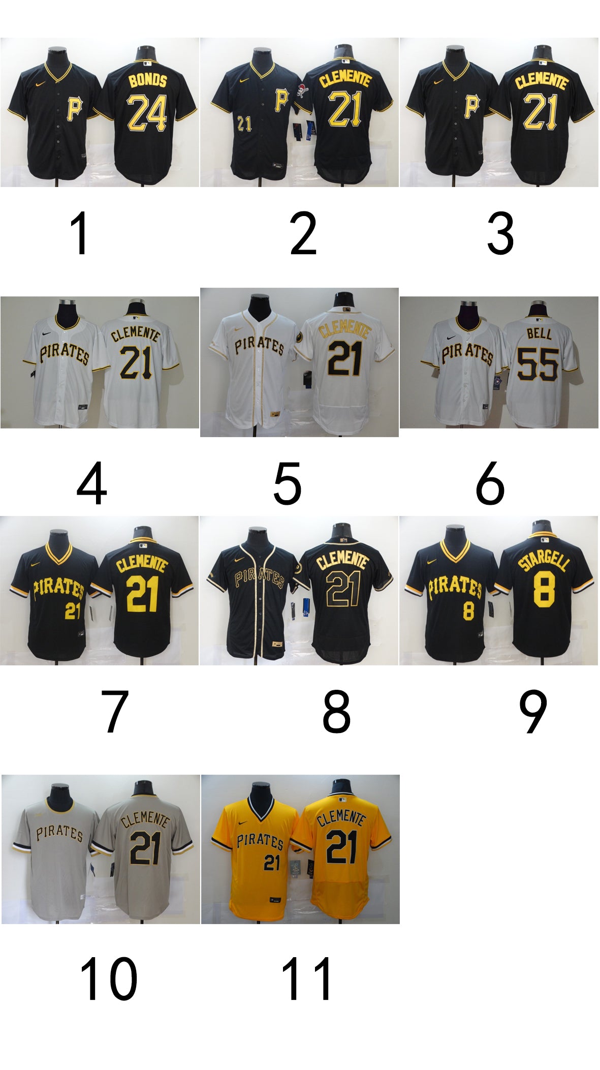 Size S--M--L--XL--XXL--3XL  MLB Pittsburgh Pirates Jersey