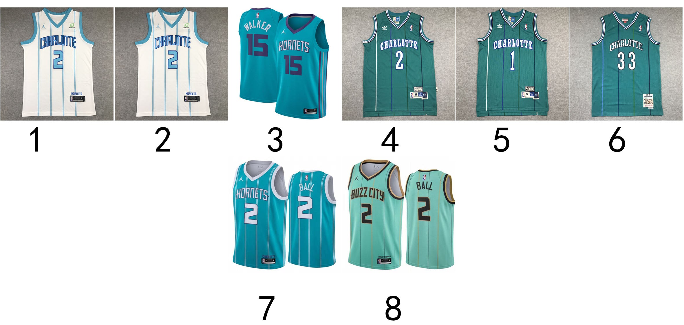 Size :S-M-L-XL--XXL -- CITY EDITION dropshipping charlotte hornets 02 Ball 00 Bridges 04 Thomas jersey