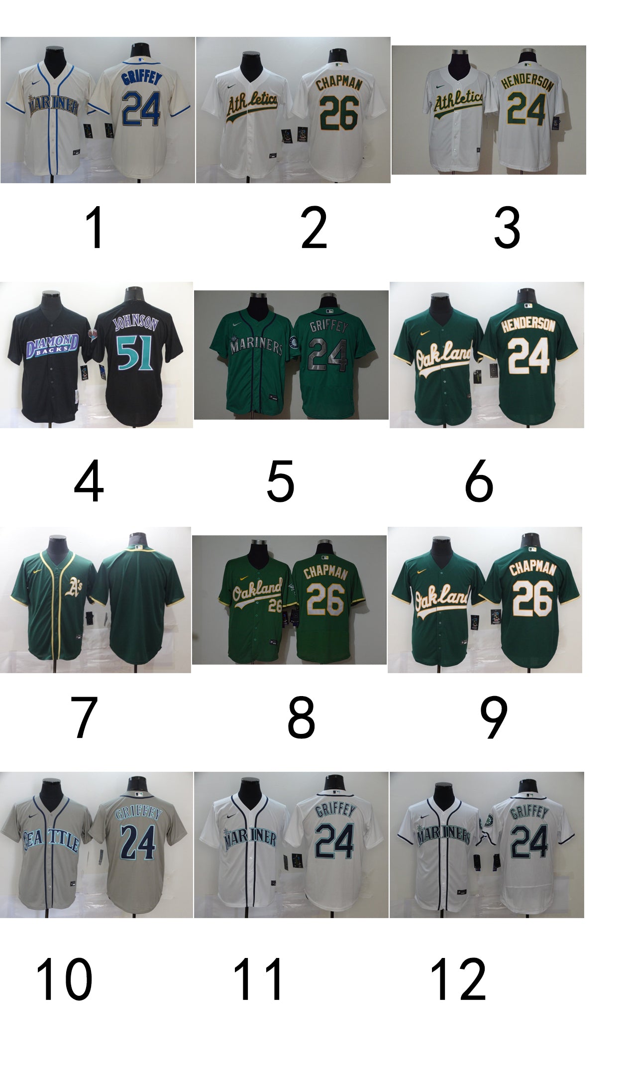 Size S--M--L--XL--XXL--3XL  MLB Oakland Athletics Seattle Mariners Jersey