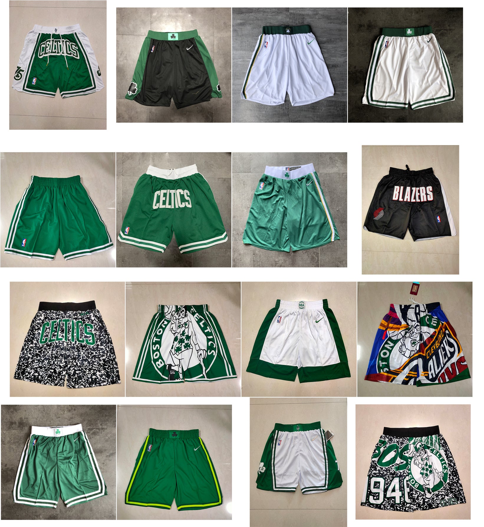 Size :S-M-L-XL-XXL-3XL---Basketball Boston Celtic Shorts