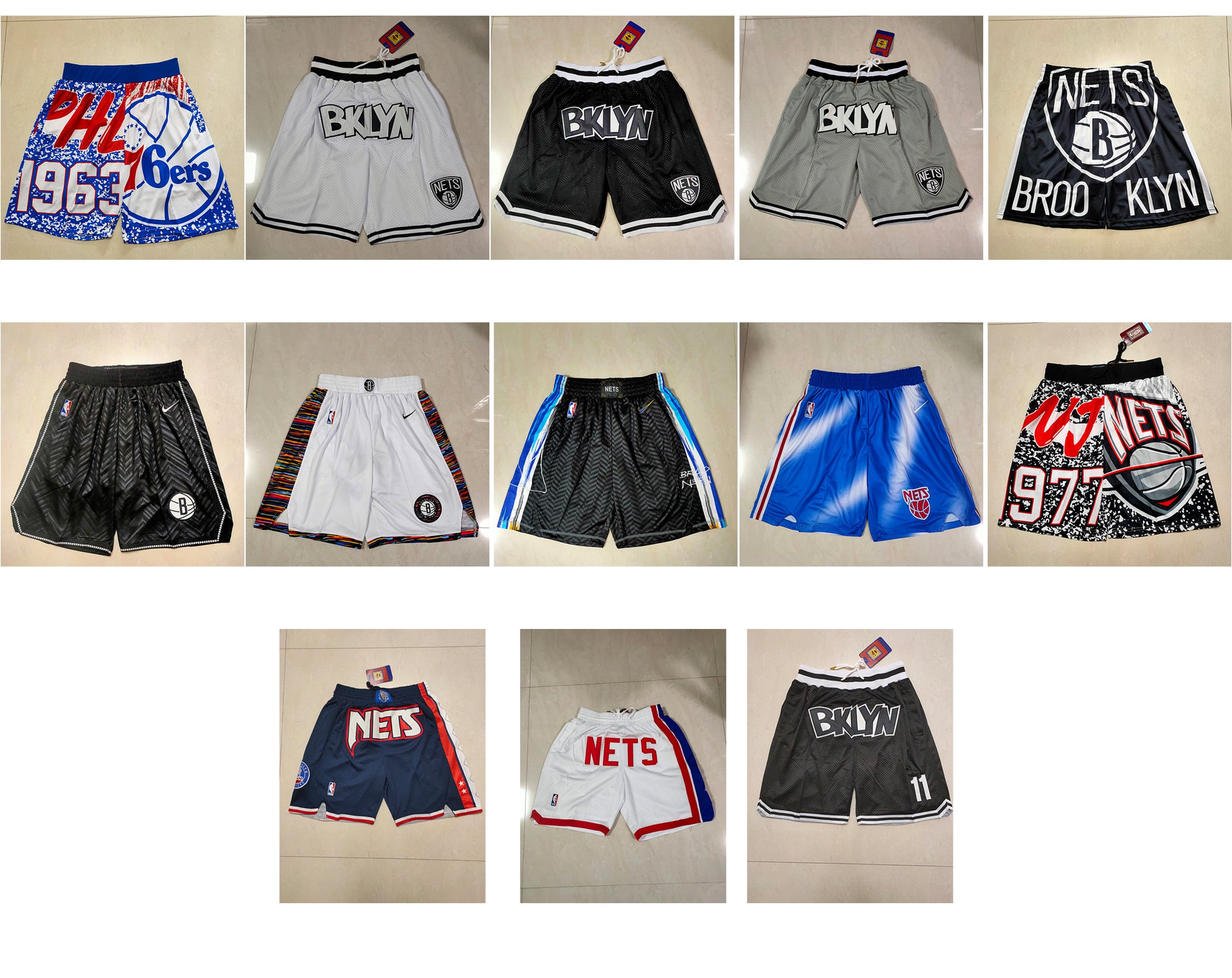 Shorts Size :S-M-L-XL--XXL--3XL--Brooklyn Nets Shorts