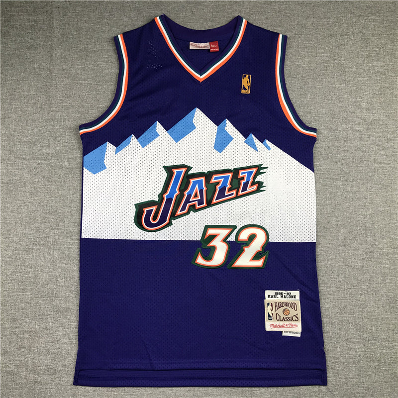 Size :S-M-L-XL--XXL - 45 donovan mitchell 12 john stockton utah jazz purple mountain jersey