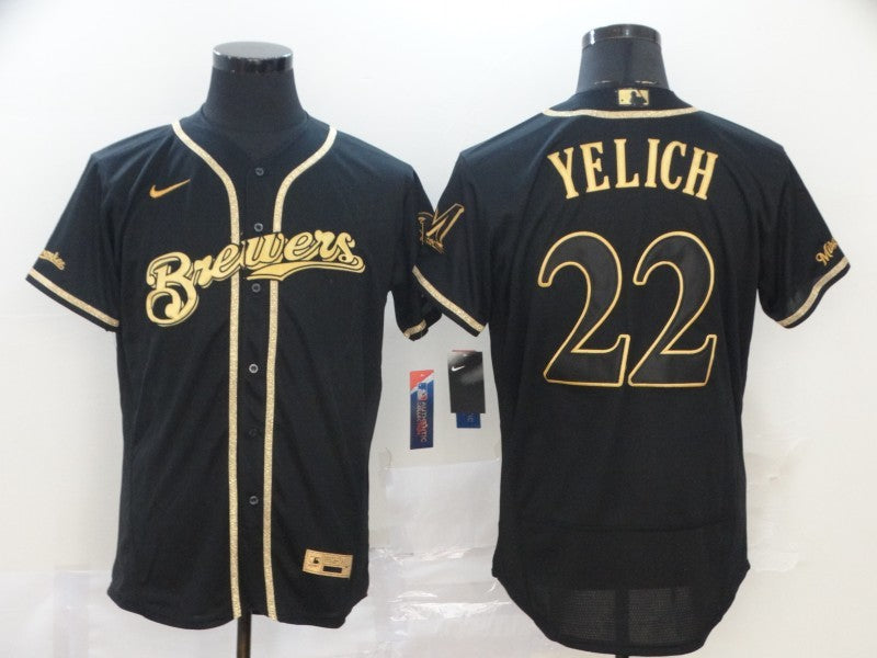 Size S--M--L--XL--XXL--3XL  MLB Milwaukee Brewers Jersey