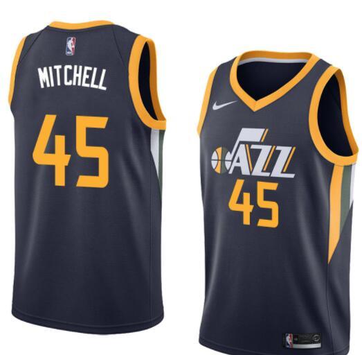 Size :S-M-L-XL--XXL - 45 donovan mitchell 12 john stockton utah jazz purple mountain jersey