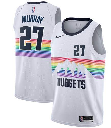 Size :S-M-L-XL- dropshipping 2021 Player 1 michael porter jr 15 carmelo anthony denver nuggets rainbow city jersey