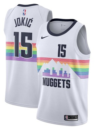 Size :S-M-L-XL- dropshipping 2021 Player 1 michael porter jr 15 carmelo anthony denver nuggets rainbow city jersey