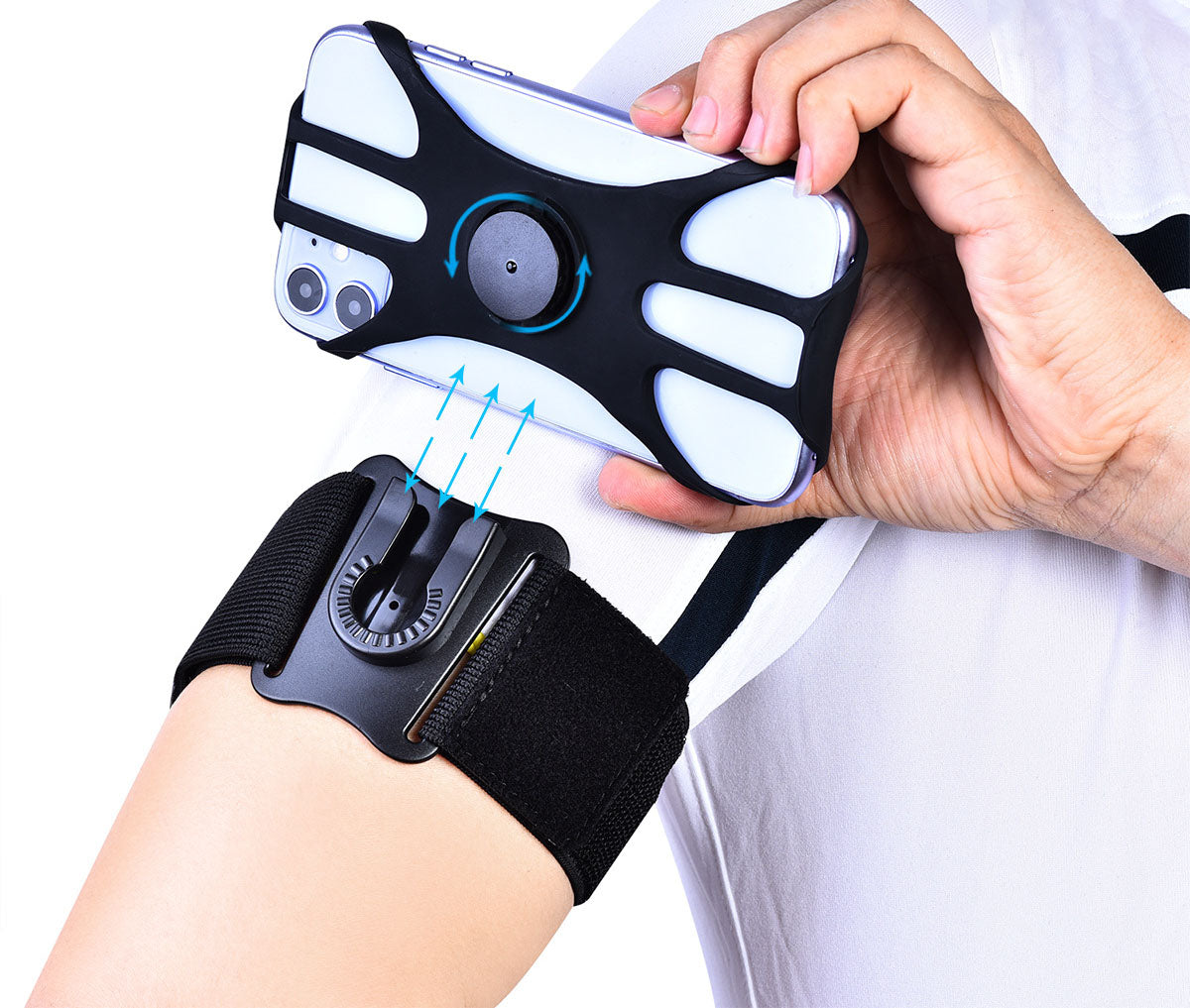 XP-002 Wristband Phone Holder, 360° Rotatable Forearm Armband for iPhone