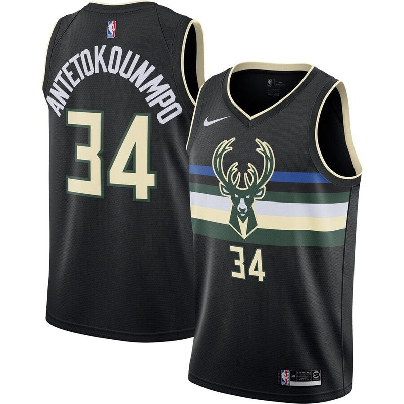 Size :S-M-L-XL--XXL --giannis antetokounmpo swingman milwaukee bucks player 34 jersey embroidery