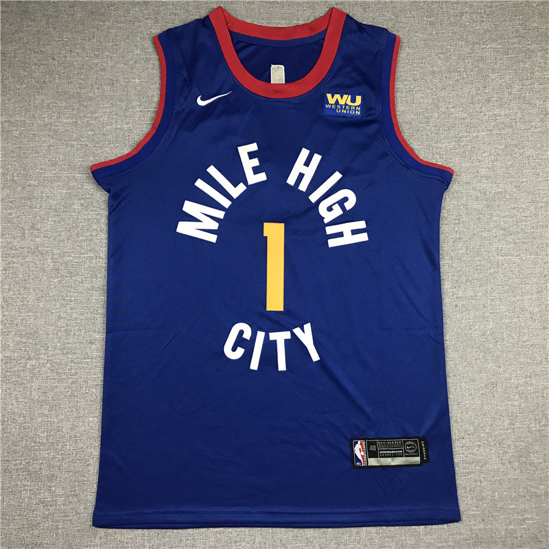 Size :S-M-L-XL- dropshipping 2021 Player 1 michael porter jr 15 carmelo anthony denver nuggets rainbow city jersey