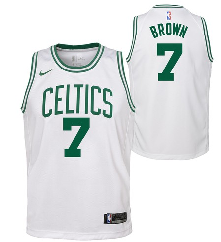 Size :Ｓ---Basketball Boston Celtic new jersey 00 Jayson Tatum white black 07 Jaylen brown