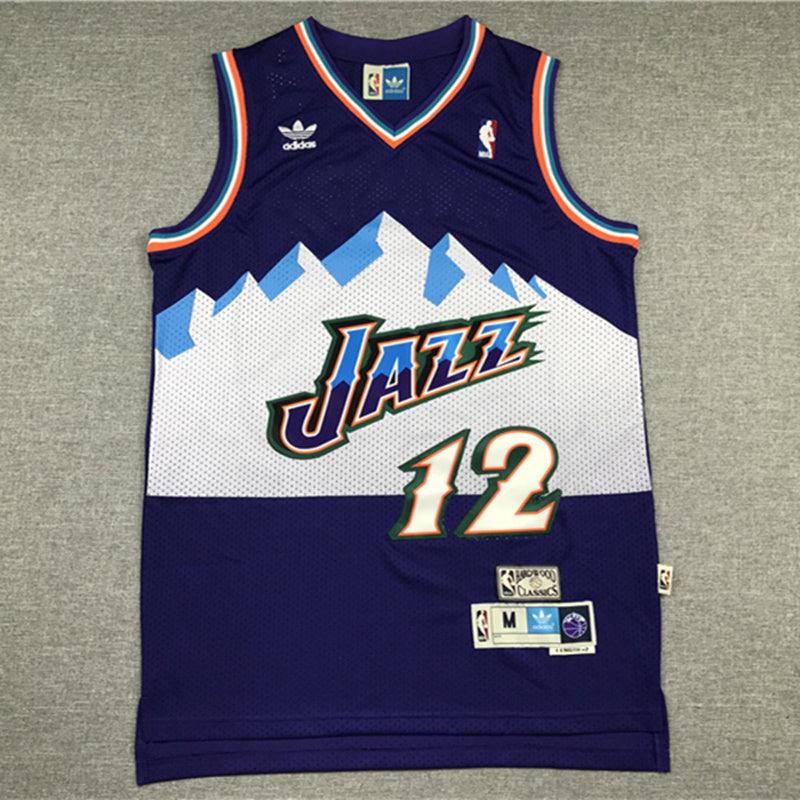 Size :S-M-L-XL--XXL - 45 donovan mitchell 12 john stockton utah jazz purple mountain jersey