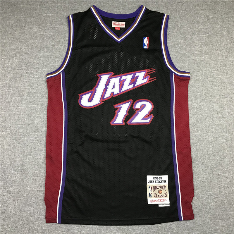 Size :S-M-L-XL--XXL - 45 donovan mitchell 12 john stockton utah jazz purple mountain jersey