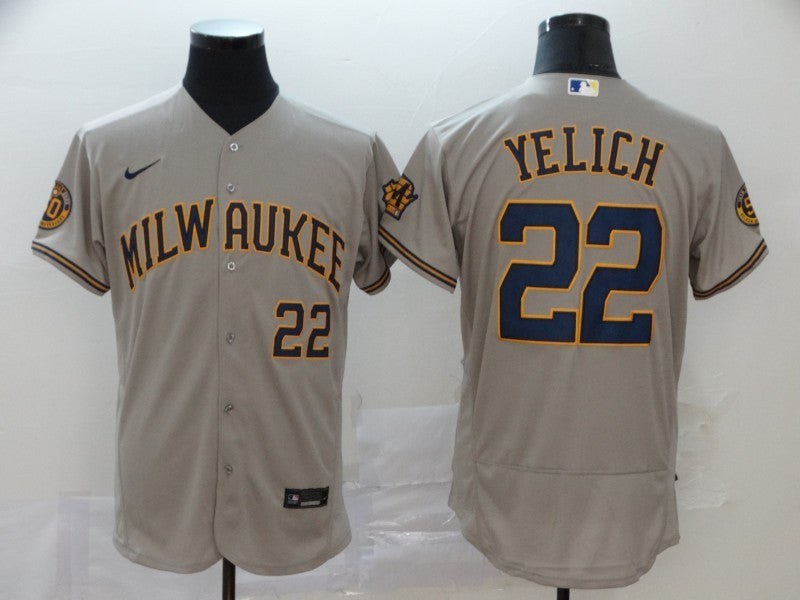 Size S--M--L--XL--XXL--3XL  MLB Milwaukee Brewers Jersey