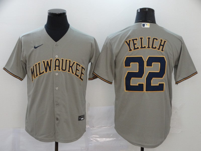 Size S--M--L--XL--XXL--3XL  MLB Milwaukee Brewers Jersey