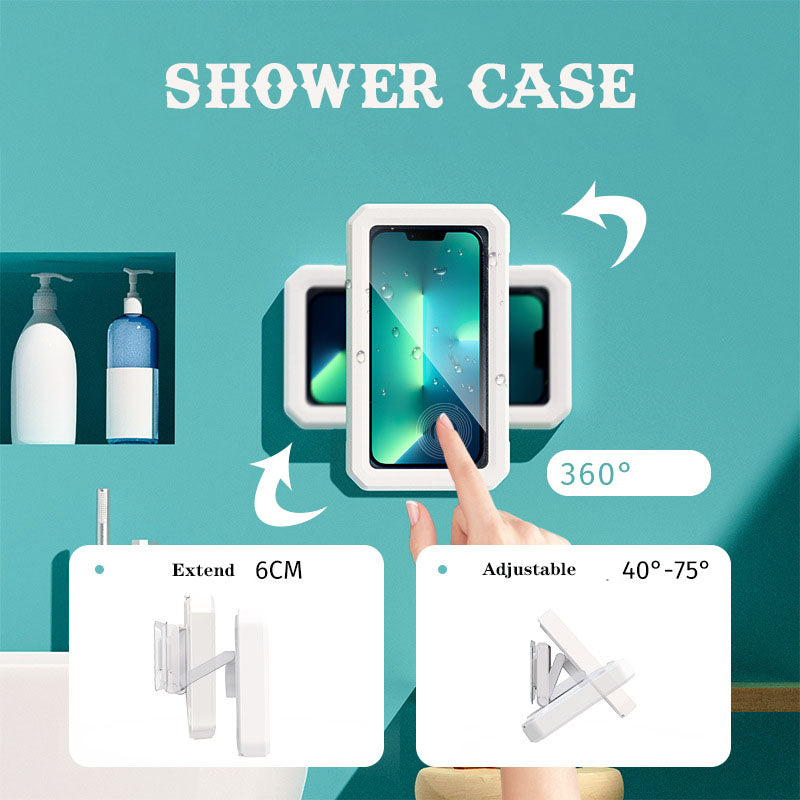 XP-009 Waterproof Shower Phone Holder, Wall Mount Shower Phone Holder for Bathroom Mirror Bathtub