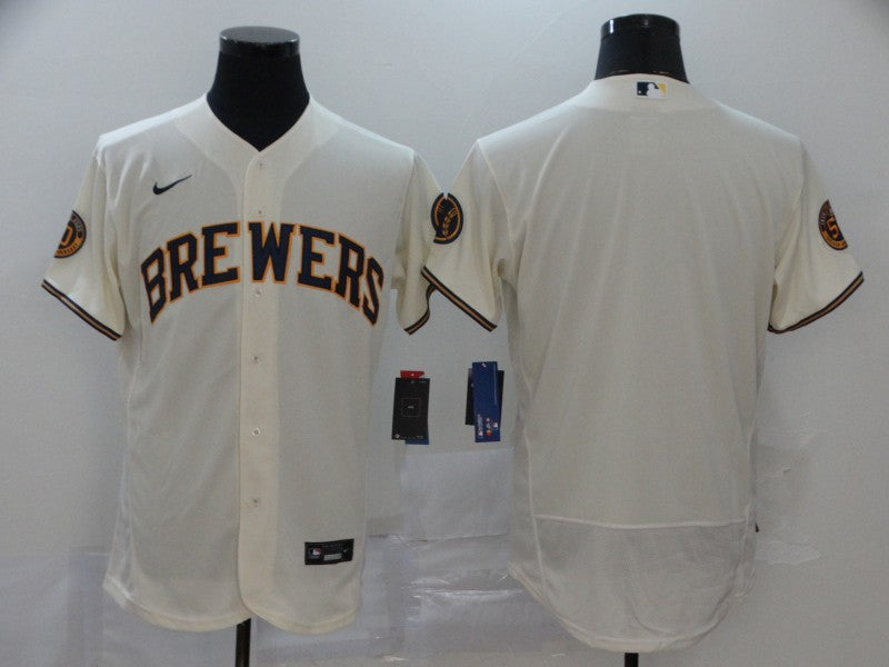 Size S--M--L--XL--XXL--3XL  MLB Milwaukee Brewers Jersey