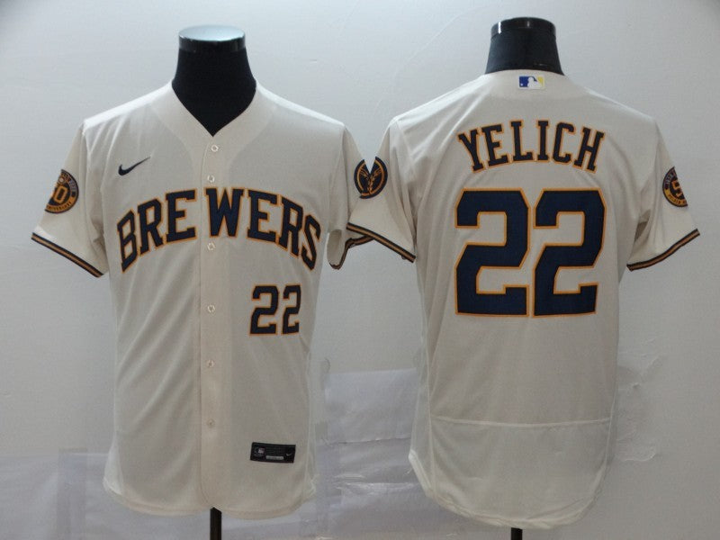 Size S--M--L--XL--XXL--3XL  MLB Milwaukee Brewers Jersey