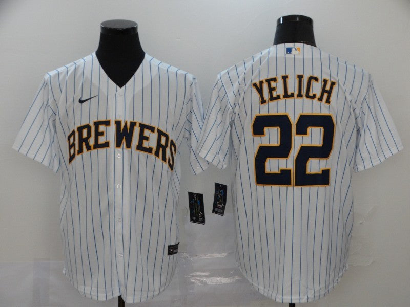 Size S--M--L--XL--XXL--3XL  MLB Milwaukee Brewers Jersey