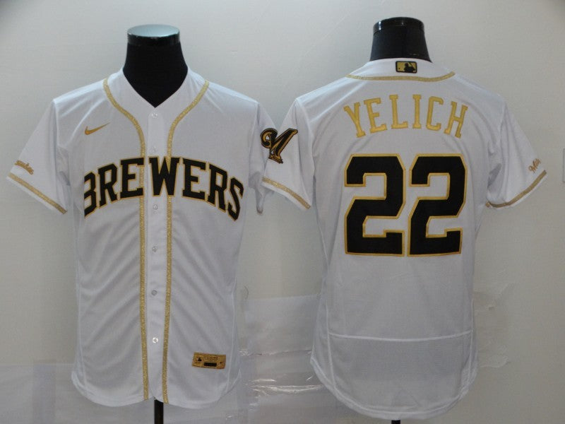 Size S--M--L--XL--XXL--3XL  MLB Milwaukee Brewers Jersey