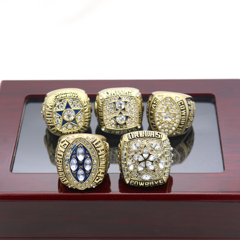 NFL Dallas Cowboys 1971 1977 1992 1993 1995 Championship Rings （Gold verions)